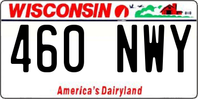 WI license plate 460NWY