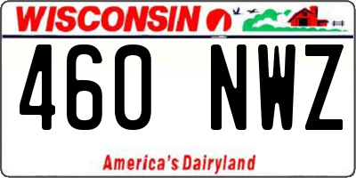 WI license plate 460NWZ