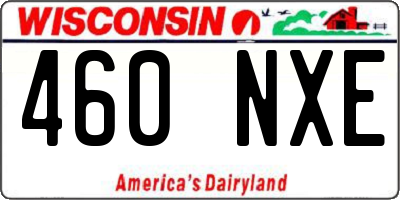 WI license plate 460NXE