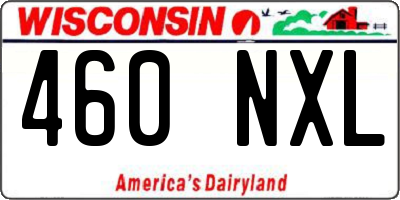 WI license plate 460NXL