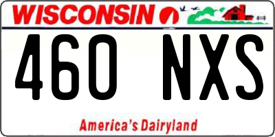WI license plate 460NXS