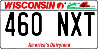 WI license plate 460NXT