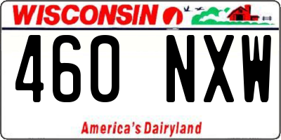 WI license plate 460NXW