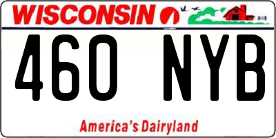 WI license plate 460NYB