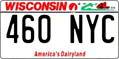 WI license plate 460NYC