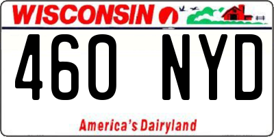 WI license plate 460NYD