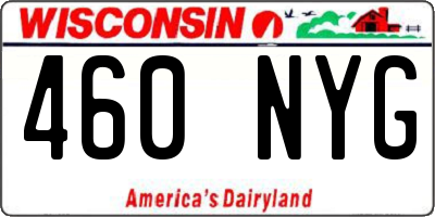 WI license plate 460NYG