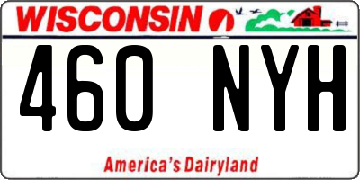 WI license plate 460NYH