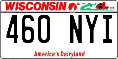 WI license plate 460NYI