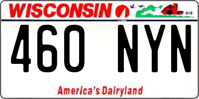 WI license plate 460NYN