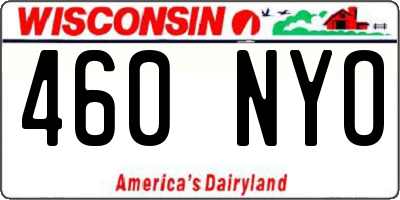 WI license plate 460NYO