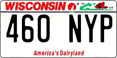 WI license plate 460NYP