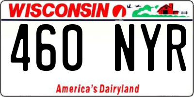 WI license plate 460NYR