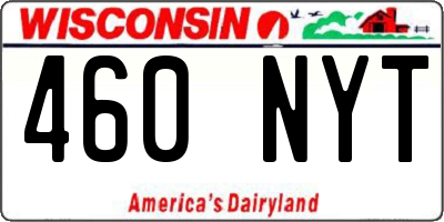 WI license plate 460NYT