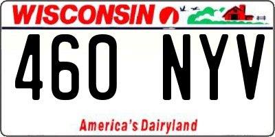 WI license plate 460NYV