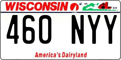 WI license plate 460NYY