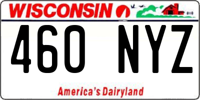 WI license plate 460NYZ