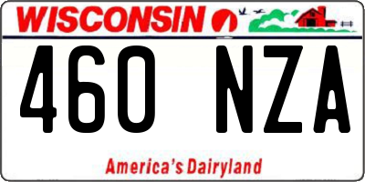 WI license plate 460NZA