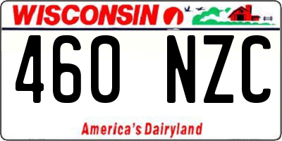 WI license plate 460NZC