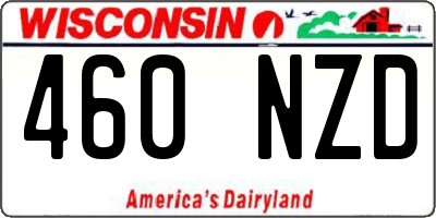 WI license plate 460NZD