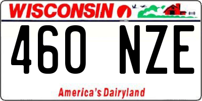 WI license plate 460NZE