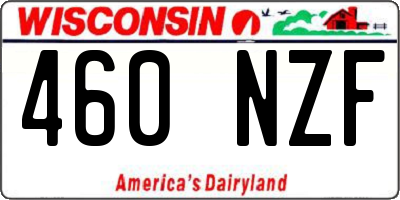 WI license plate 460NZF