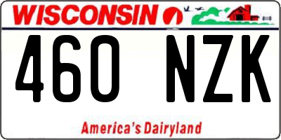 WI license plate 460NZK