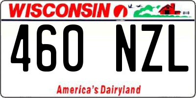 WI license plate 460NZL