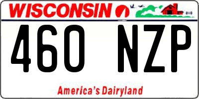 WI license plate 460NZP