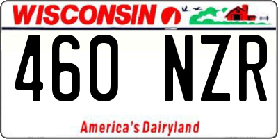 WI license plate 460NZR