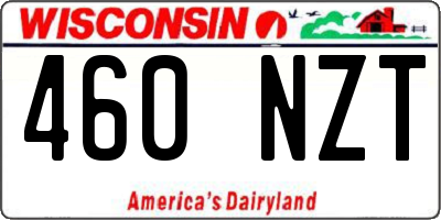 WI license plate 460NZT