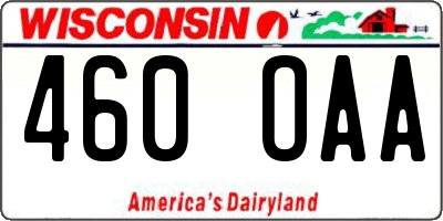 WI license plate 460OAA