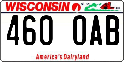 WI license plate 460OAB