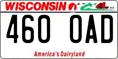 WI license plate 460OAD