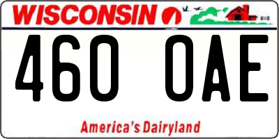 WI license plate 460OAE