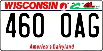 WI license plate 460OAG
