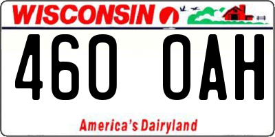 WI license plate 460OAH