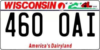 WI license plate 460OAI