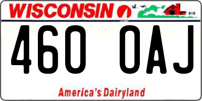 WI license plate 460OAJ