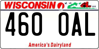 WI license plate 460OAL