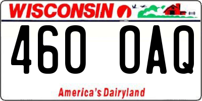 WI license plate 460OAQ