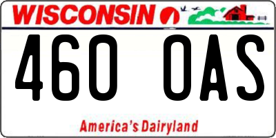 WI license plate 460OAS