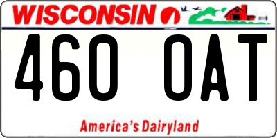 WI license plate 460OAT