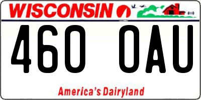 WI license plate 460OAU