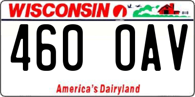 WI license plate 460OAV
