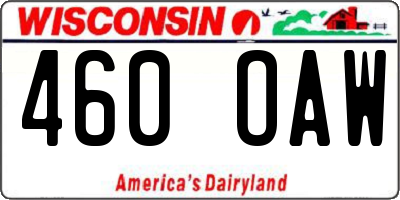 WI license plate 460OAW