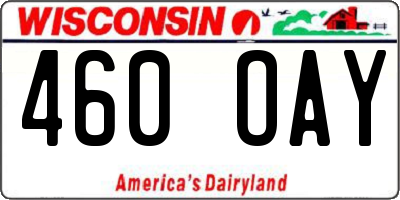 WI license plate 460OAY