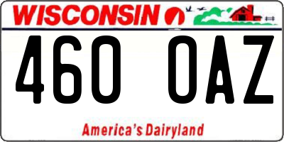 WI license plate 460OAZ