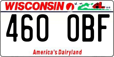 WI license plate 460OBF