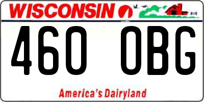 WI license plate 460OBG